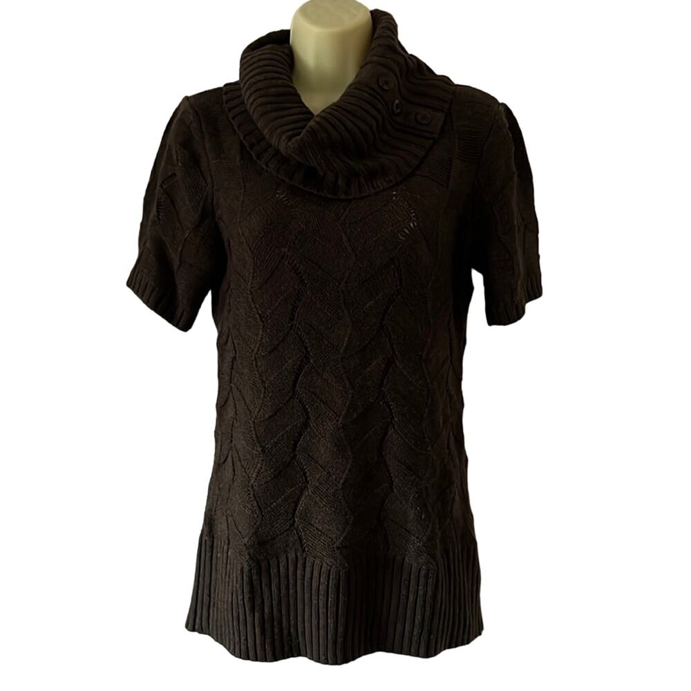 Worthington Brown Cowl Neck Tunic Sweater Woman's Size Small Y2K